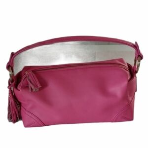 Ann Taylor leather pink Satchel bag with tassels
